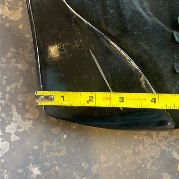 Made in Italy Platform Black Suede Fringe Booties - Picture 9 of 10